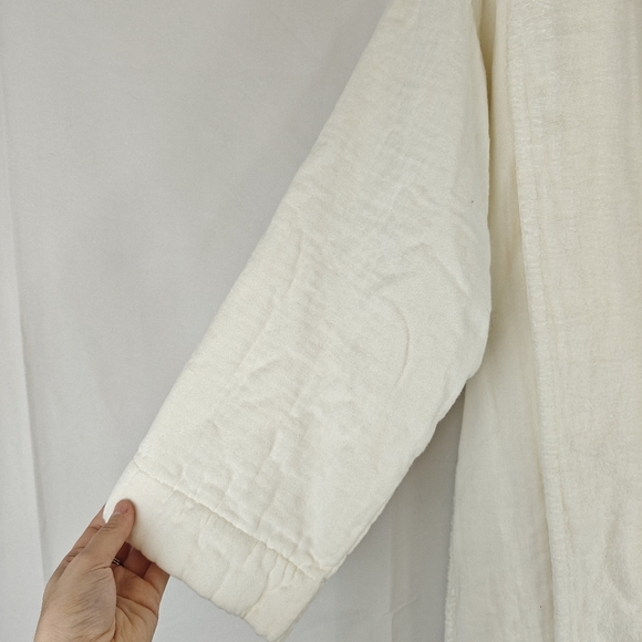 SOld Pottery Barn Cotton Linen Blend Robe In Cream Size Medium - Picture 4 of 10